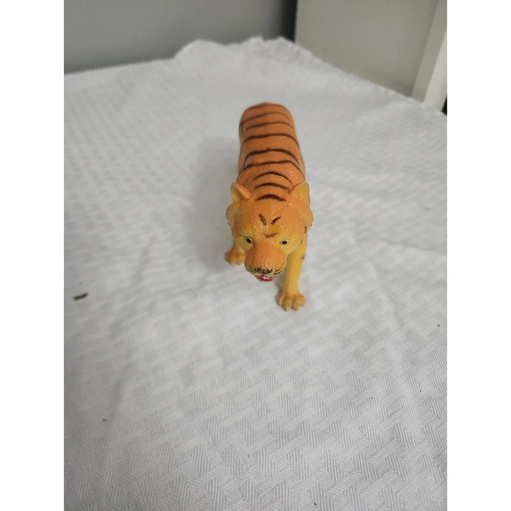 Realistic Tiger Toy Figure Orange Black Striped Plastic Animal Figurine Wild